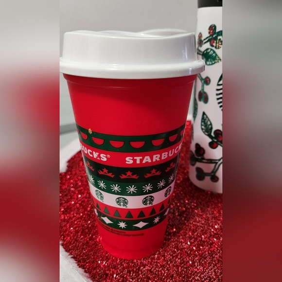 Starbucks 2016 Tumbler Holly Berry Christmas Travel Mug 16oz Stainless Steel, - Picture 4 of 6
